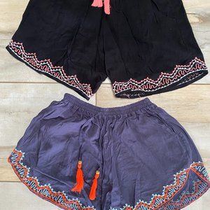Lot of 2 Indonesian Bali Boho Drawstring Shorts